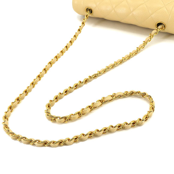 CHANEL Diana 25 Matelasse Chain Shoulder Bag Caviar Skin Beige A01165 - Picture 5 of 10